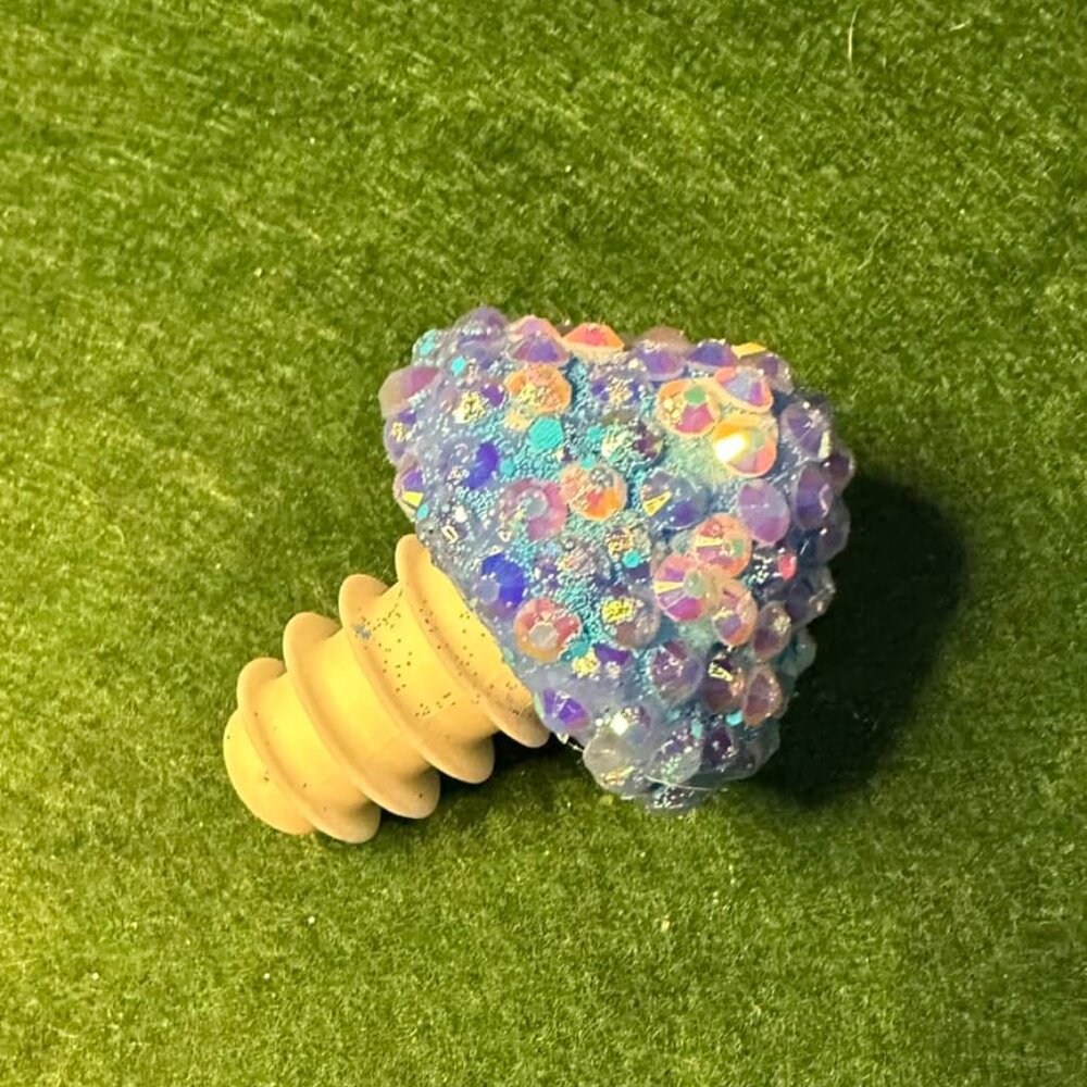 Blue Blinging Mushroom Wine Stopper